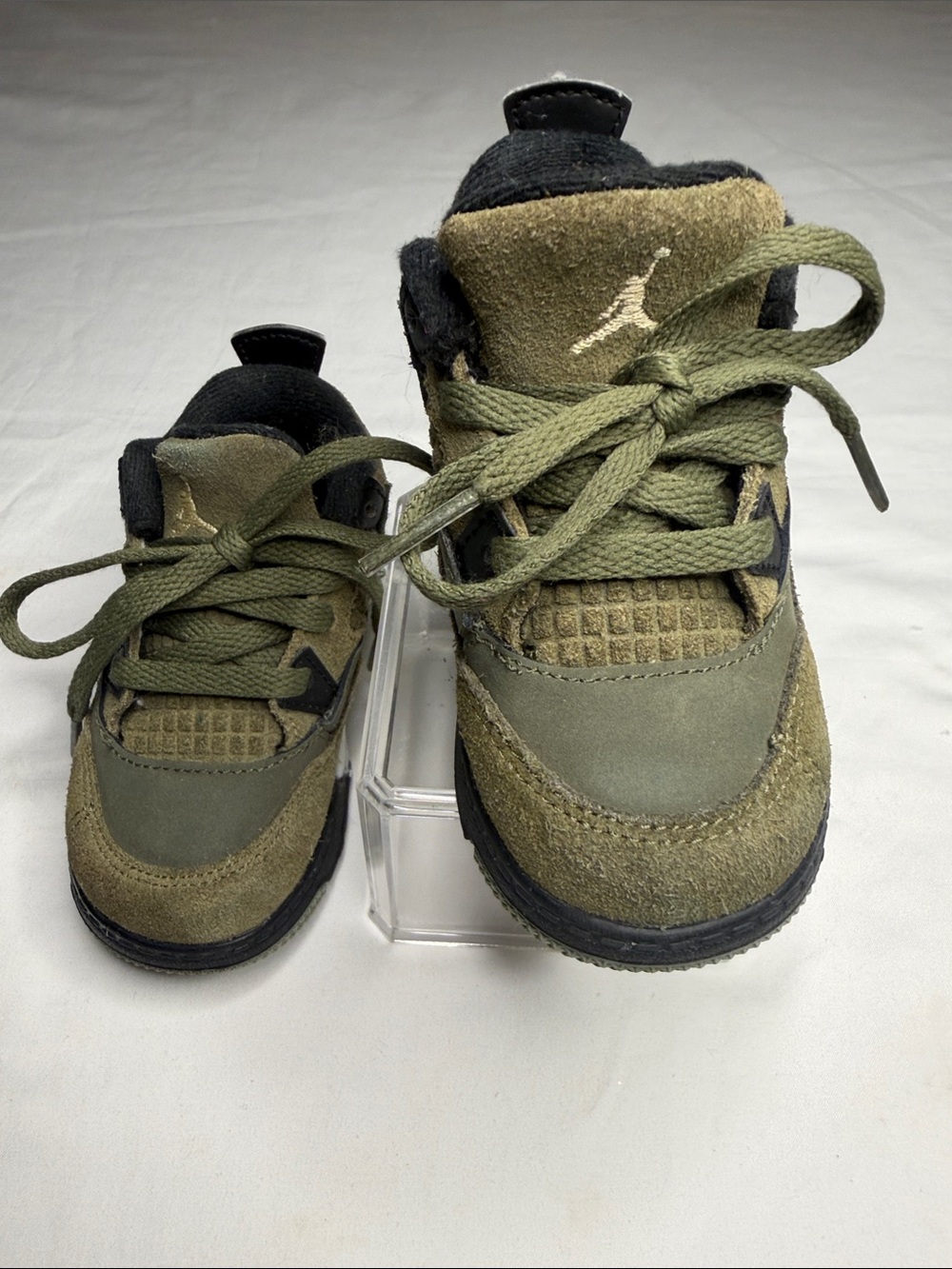 Nike Kids Olive and Black Suede High-Top Sneakers